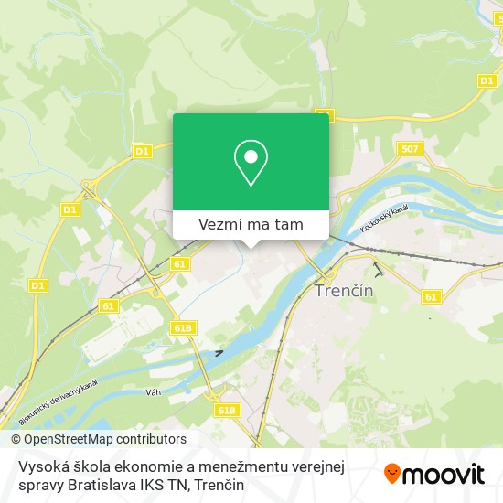 Vysoká škola ekonomie a menežmentu verejnej spravy Bratislava IKS TN mapa