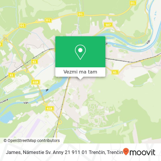 James, Námestie Sv. Anny 21 911 01 Trenčín mapa