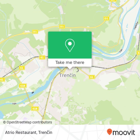 Atrio Restaurant, Mierové námestie 6 / 6 911 01 Trenčín mapa