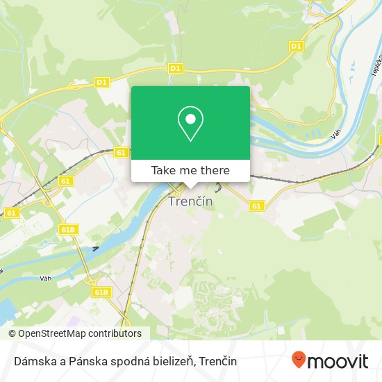 Dámska a Pánska spodná bielizeň, Štúrovo námestie 911 01 Trenčín mapa