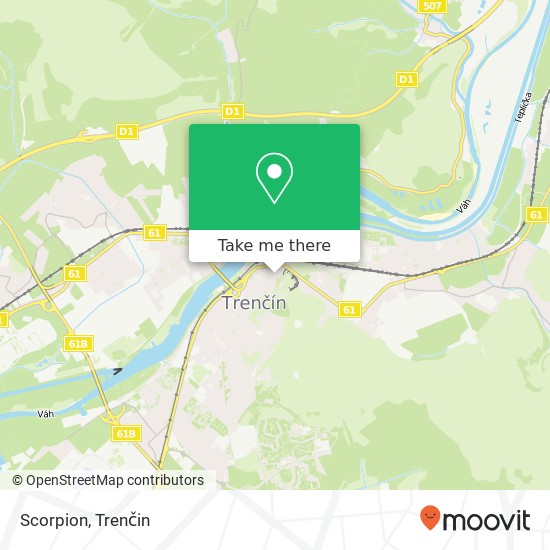 Scorpion, Mierové námestie 911 01 Trenčín mapa