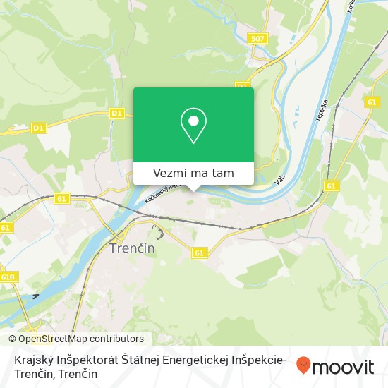 Krajský Inšpektorát Štátnej Energetickej Inšpekcie-Trenčín mapa