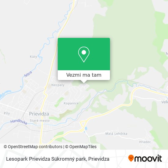 Lesopark Prievidza Súkromný park mapa