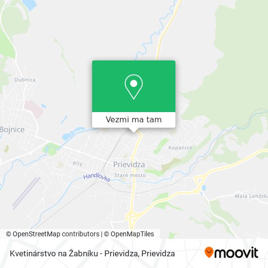 Kvetinárstvo na Žabníku - Prievidza mapa