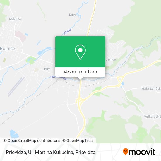 Prievidza, Ul. Martina Kukučína mapa