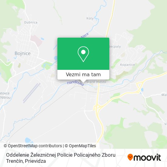 Oddelenie Železničnej Polície Policajného Zboru Trenčín mapa