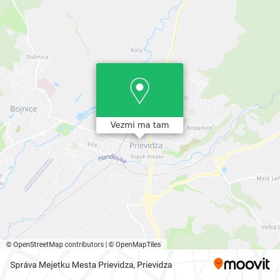 Správa Mejetku Mesta Prievidza mapa