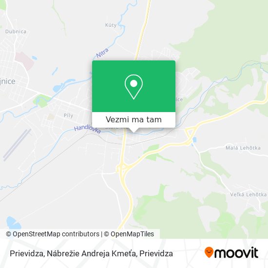 Prievidza, Nábrežie Andreja Kmeťa mapa