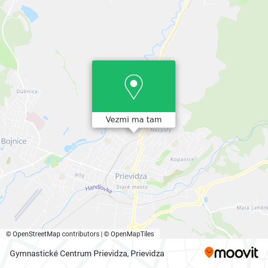 Gymnastické Centrum Prievidza mapa