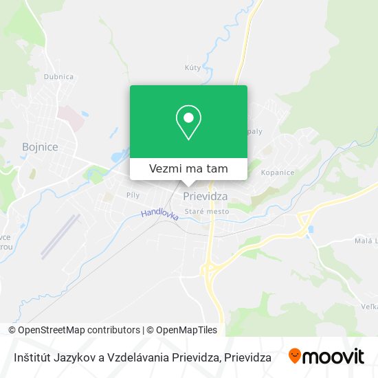 Inštitút Jazykov a Vzdelávania Prievidza mapa