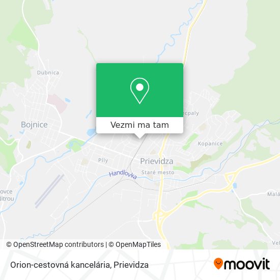 Orion-cestovná kancelária mapa