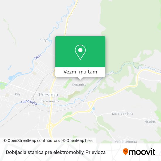 Dobíjacia stanica pre elektromobily mapa