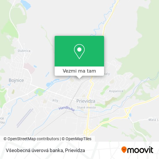 Všeobecná úverová banka mapa