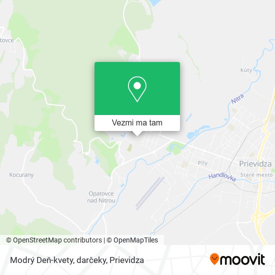 Modrý Deň-kvety, darčeky mapa