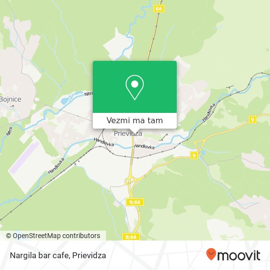 Nargila bar cafe, Matice Slovenskej 14 971 01 Prievidza mapa