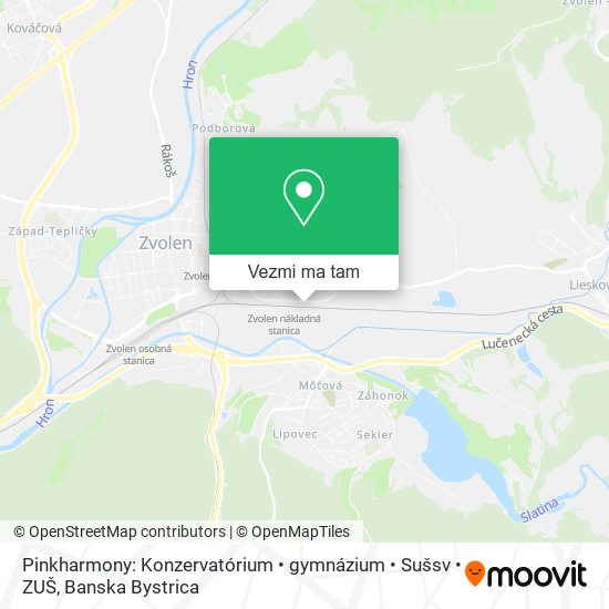 Pinkharmony: Konzervatórium • gymnázium • Sušsv • ZUŠ mapa