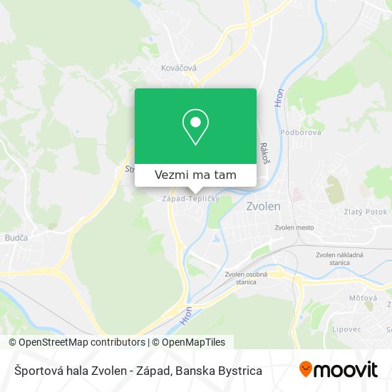 Športová hala Zvolen - Západ mapa