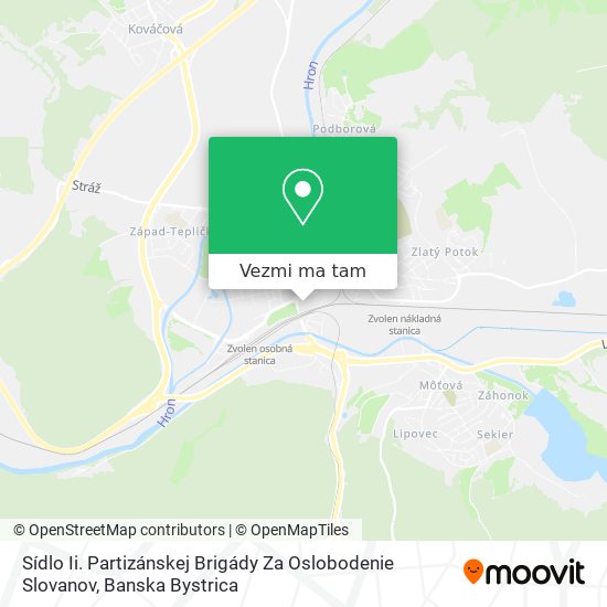 Sídlo Ii. Partizánskej Brigády Za Oslobodenie Slovanov mapa