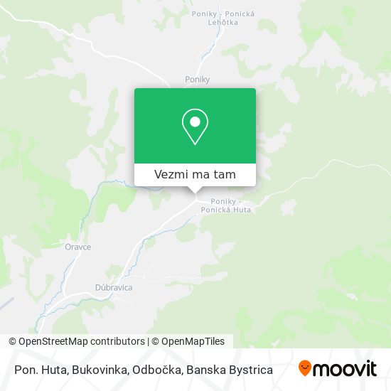 Pon. Huta, Bukovinka, Odbočka mapa