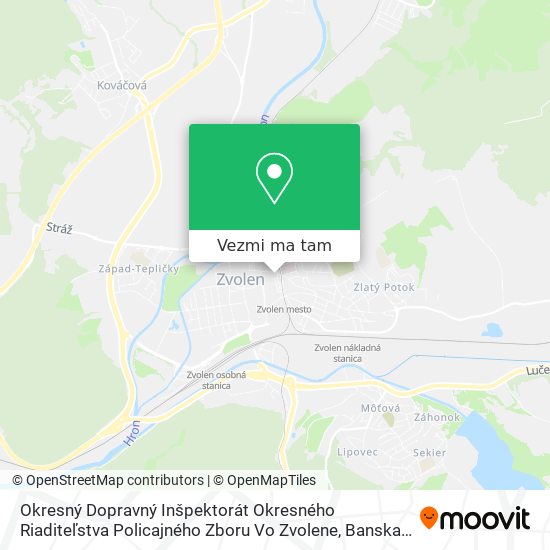 Okresný Dopravný Inšpektorát Okresného Riaditeľstva Policajného Zboru Vo Zvolene mapa