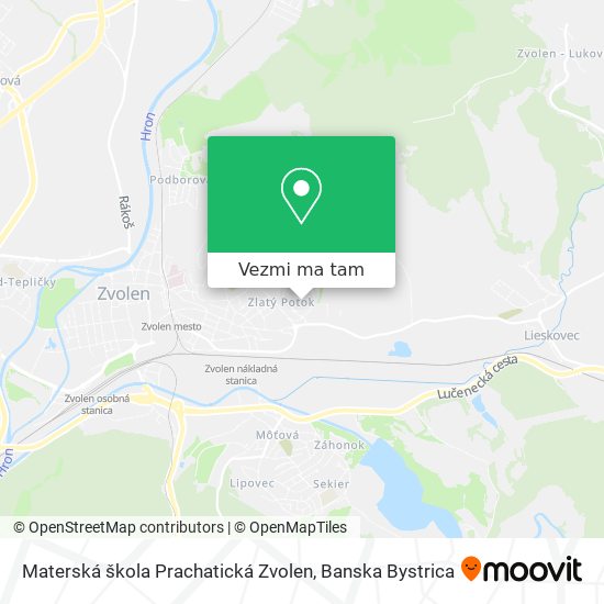 Materská škola Prachatická Zvolen mapa
