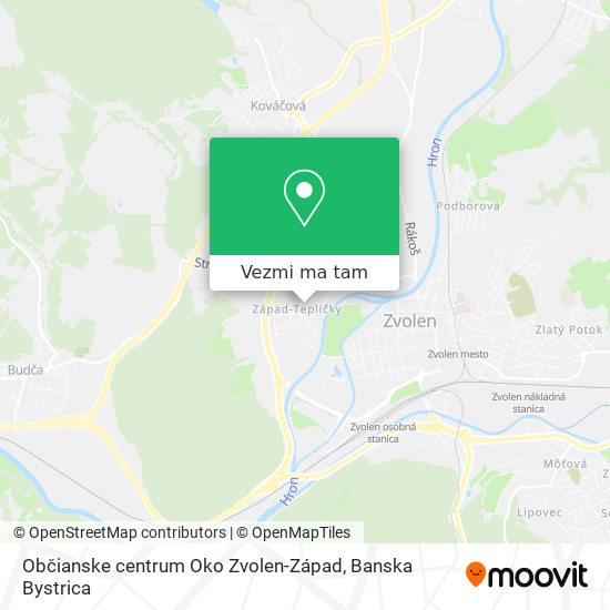 Občianske centrum Oko Zvolen-Západ mapa