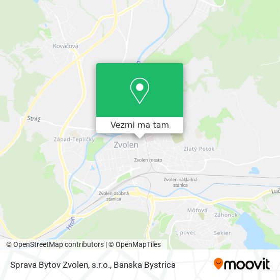 Sprava Bytov Zvolen, s.r.o. mapa