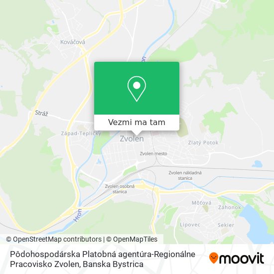 Pôdohospodárska Platobná agentúra-Regionálne Pracovisko Zvolen mapa