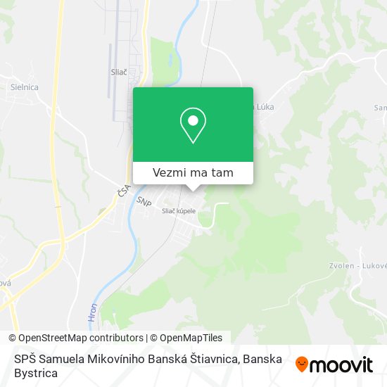 SPŠ Samuela Mikovíniho Banská Štiavnica mapa