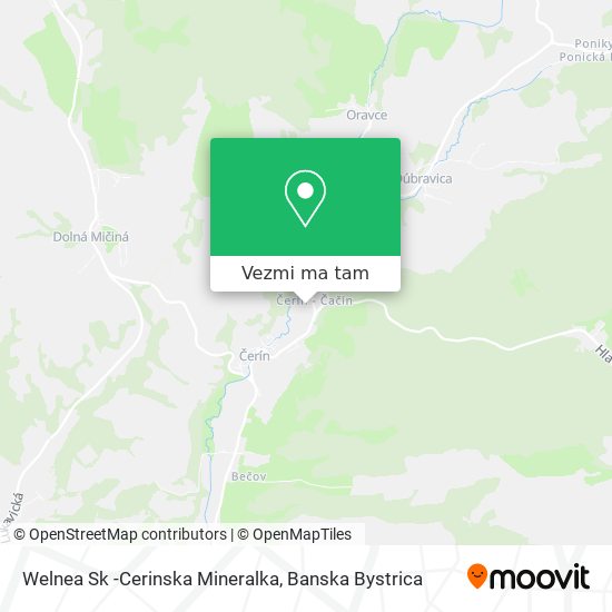 Welnea Sk -Cerinska Mineralka mapa