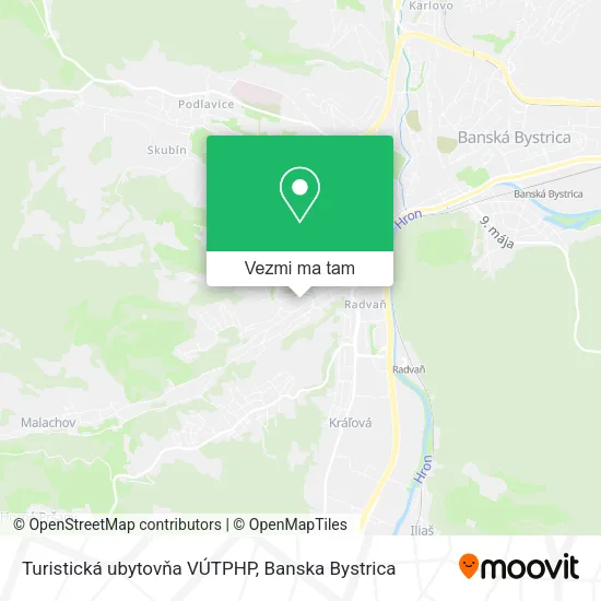 Turistická ubytovňa VÚTPHP mapa