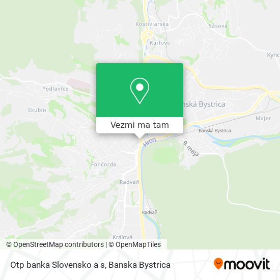 Otp banka Slovensko a s mapa