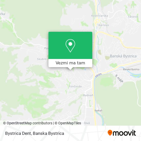 Bystrica Dent mapa