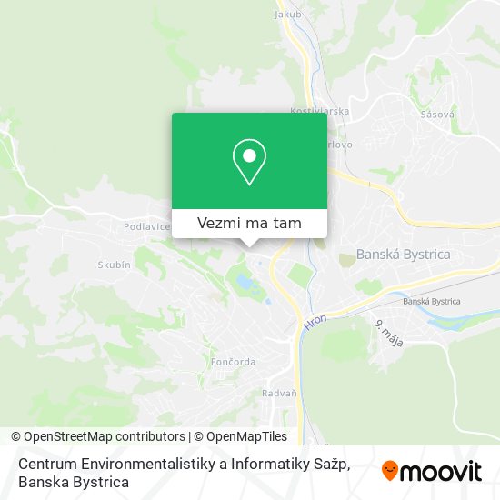 Centrum Environmentalistiky a Informatiky Sažp mapa