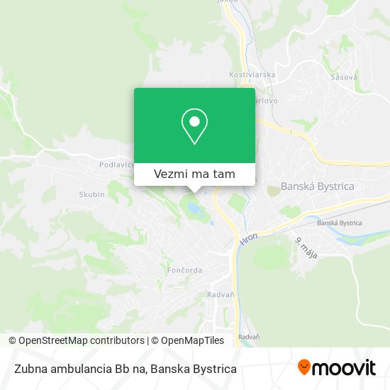 Zubna ambulancia Bb na mapa