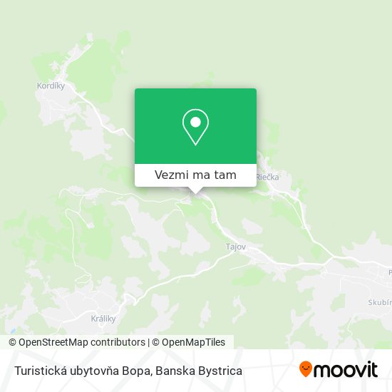 Turistická ubytovňa Bopa mapa