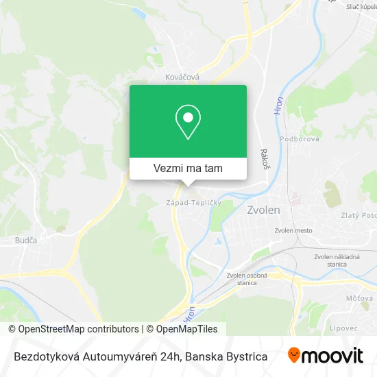 Bezdotyková Autoumyváreň 24h mapa