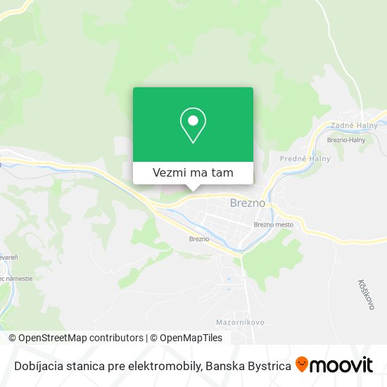 Dobíjacia stanica pre elektromobily mapa