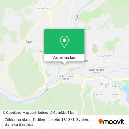 Základná škola, P. Jilemnického 1813 / 1, Zvolen mapa