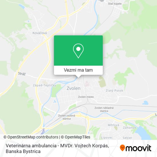 Veterinárna ambulancia - MVDr. Vojtech Korpás mapa