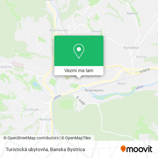 Turistická ubytovňa mapa