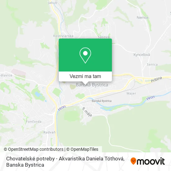 Chovatelské potreby - Akvaristika Daniela Tóthová mapa