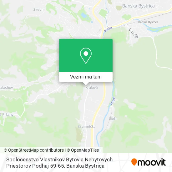 Spolocenstvo Vlastnikov Bytov a Nebytovych Priestorov Podhaj 59-65 mapa