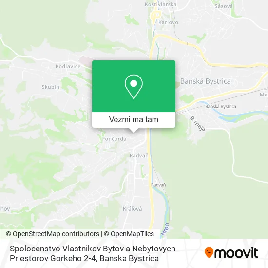 Spolocenstvo Vlastnikov Bytov a Nebytovych Priestorov Gorkeho 2-4 mapa