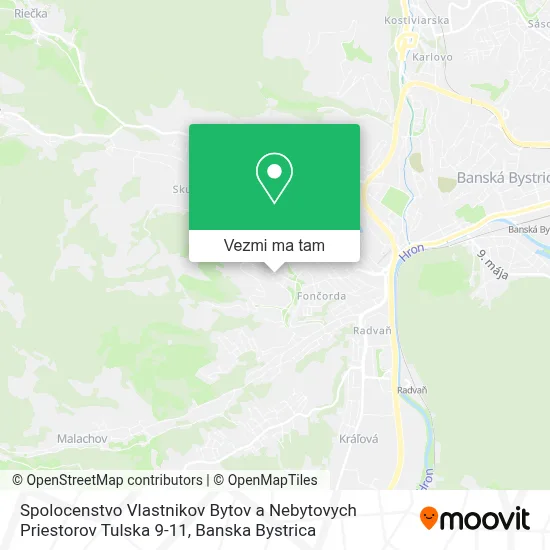 Spolocenstvo Vlastnikov Bytov a Nebytovych Priestorov Tulska 9-11 mapa