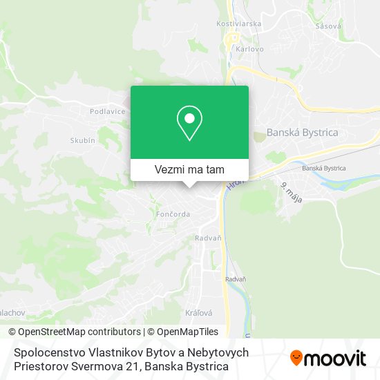 Spolocenstvo Vlastnikov Bytov a Nebytovych Priestorov Svermova 21 mapa