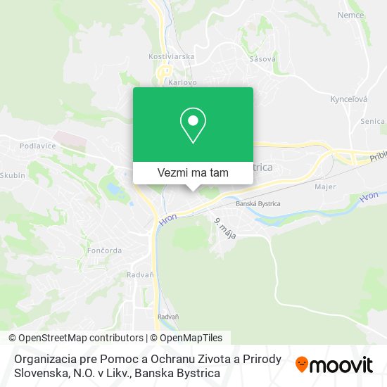 Organizacia pre Pomoc a Ochranu Zivota a Prirody Slovenska, N.O. v Likv. mapa