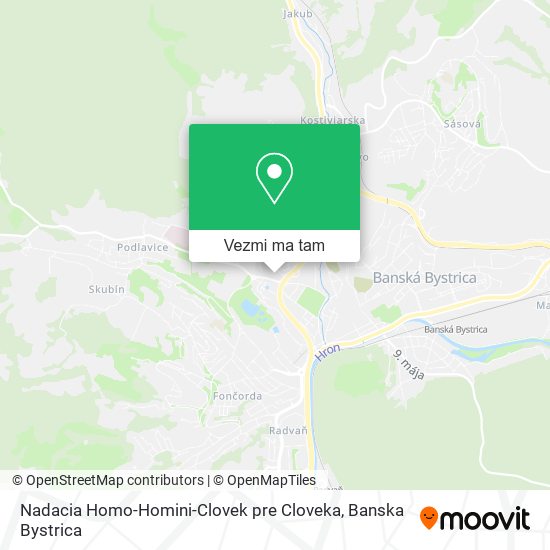 Nadacia Homo-Homini-Clovek pre Cloveka mapa