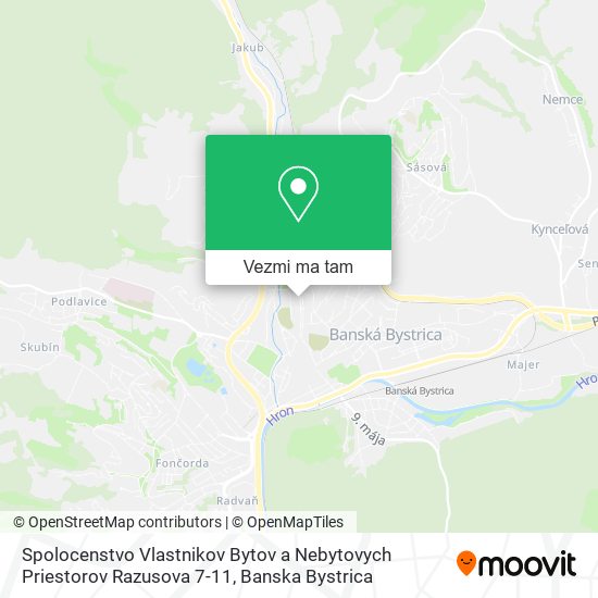 Spolocenstvo Vlastnikov Bytov a Nebytovych Priestorov Razusova 7-11 mapa