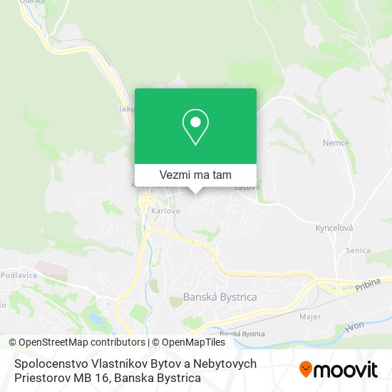 Spolocenstvo Vlastnikov Bytov a Nebytovych Priestorov MB 16 mapa